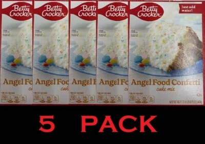 Betty Crocker ANGEL FOOD CONFETTI Cake Mix 16.75 oz Box - 5 PACK - Image 1 of 4