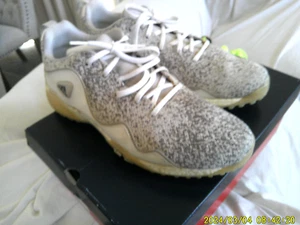 SCARPE DA GOLF ADIDAS PRIME BLUE CODE CHAOS GRIGIO PELLE BIANCA SENZA PUNTE, TAGLIA 12D - Foto 1 di 11