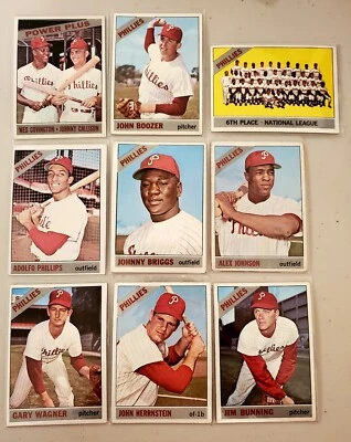 Lote de 9 Topps Phillies 1966 - Jim Bunning, Alex Johnson Foto 1 de 4