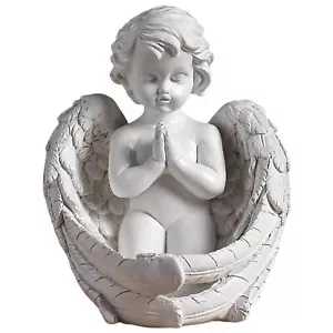 Angel Statue Christmas & Thanksgiving Decoration Resin Kneeling Cherub Figuri... - Picture 1 of 4