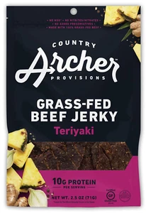 Country Archer Grass Fed Beef Jerky - Teriyaki Flavor, 2.5 Oz (Pack of 12) - Picture 1 of 11
