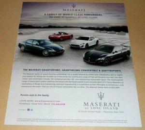 MASERATI  SPORTS CARS -A FAMILY OF WORLD CLASS PERFORMERS 2011 - Picture 1 of 1
