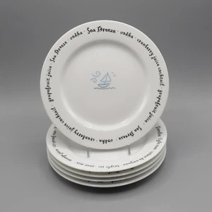 Bar Lingo by Pottery Barn Appetizer/Dessert Plates Set of 5 - Picture 1 of 24