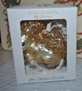 Neu DAGMARA mundgeblasenes Glas Weihnachtsschmuck Clip EICHHÖRNCHEN Gold FELL Perlen PL - Bild 1 von 5