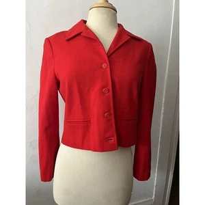Pendelton red cropped boxy short hip length wool pea coat Size Medium - Picture 1 of 12