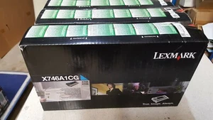 Genuine Lexmark X746A1CG Cyan Toner for X746DE X748DE X748DTE Brand New See Pic - Picture 1 of 3