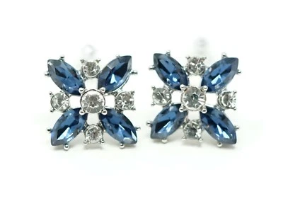Brincos de cristal de safira simulados de flor tom prata Charter Club - Azul - Imagem 1 de 4