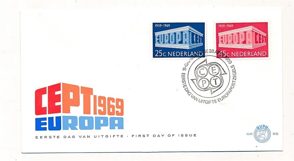 D328647 Europa CEPT 1969 Buildings FDC Netherlands - Image 1 of 1