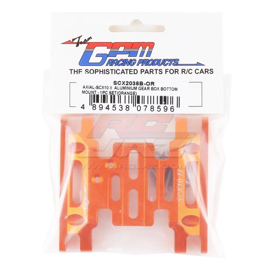 GPM SCX2038B-OR Aluminum Gear Box Bottom Mount Skid Plate Set For Axial SCX10 II - Image 1 of 2