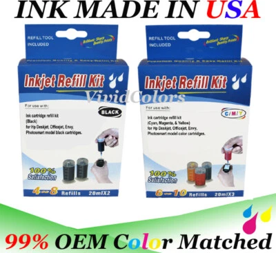 Refill ink kit for HP60 61 901 121 300 black, C,M,Y cartridge with tool box  - Image 1 of 3