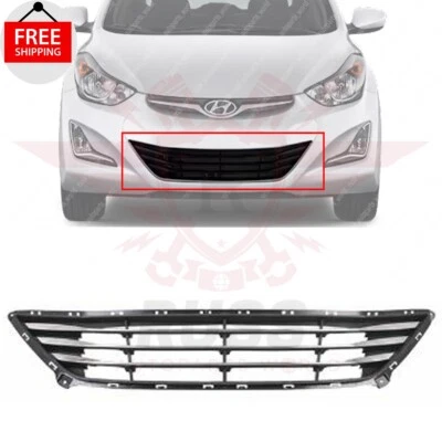 New Front Bumper Grille Dark Gray Fits 2014-2016 Hyundai Elantra Sedan HY1036140 Foto 1 de 4