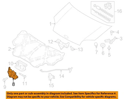 Componentes del capó del capó Ford OEM 10-13 Transit Connect 8T1Z16700A Foto 1 de 2