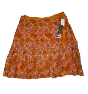 Josephine Chaus Petite Orange Skirt 14p Ruffle Cotton Polyester Nwt Womens - Picture 1 of 9