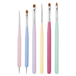6 Pezzi Pennelli per Nail Liner Pennelli in Polvere per Nail Art Liner Pennello - Foto 1 di 12