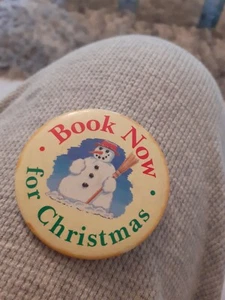 Book Now For Christmas Vintage badge - Picture 1 of 2