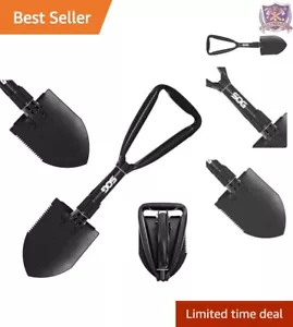 Durable High-Carbon Steel Folding Shovel - 18.25 Inch Camping Tool with Saw Edge - Picture 1 of 10
