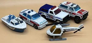Matchbox Chevy Blazer Sheriff Truck Vauxhall police Helicopter Launch Boat Toys - Picture 1 of 22