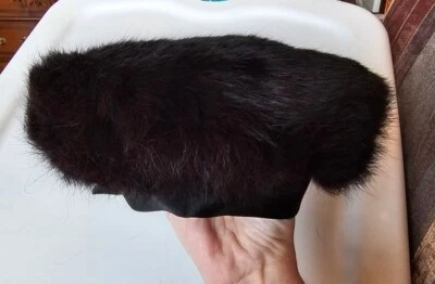 Boina de piel negra vintage para damas sombrero satinado Foto 1 de 4