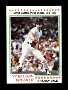 1978 TOPPS #2 SPARKY LYLE '77 RECORD BREAKER MOST RELIEF GAMES -NEW YORK YANKEES