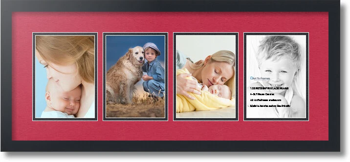 ArtToFrames Collage Mat Picture Photo Frame - 4 5x7" Openings in Satin Black 15 - Image 1 of 1