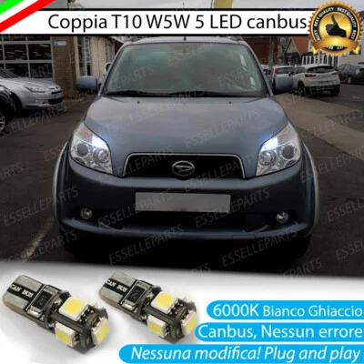 COPPIA LUCI DI POSIZIONE 5 LED PER DAIHATSU TERIOS T10 W5W CANBUS 100% NO ERROR - Immagine 1 di 4