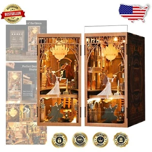 Elegant 3D Wooden Puzzle Book Nook with LED for Teens & Adults - Phantom Theme - Picture 1 of 9