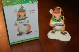 RARE THE HERITAGE HOLIDAY COLLECTION 1993 ORNAMENT HAND-PAINTED HARRIET MOUSE - Picture 1 of 5