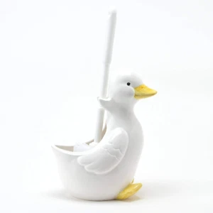 Sun Art Duck Toilet Brush Stand with Toilet Brush White SAN812 Made in Japan New - Picture 1 of 6