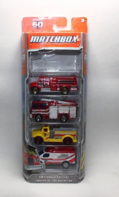 my1128, Matchbox 2013 EMT Feuerwehr Fire department 5-Pack aber es sind 4 Stück - Bild 1 von 4