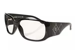 CHANEL Women's Black Quilted Rhinestone Logo CC Sunglasses Frame Only *Read - Picture 1 of 5