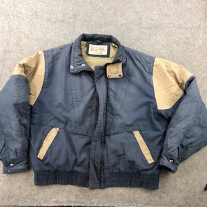 Vintage Ozark Trail Jacket Mens XL Blue Beige Windbreaker Bomber Outdoors Snap * - Picture 1 of 18
