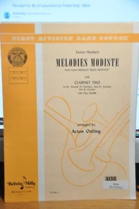 Clarinet Trio MELODIES MODISTE First Division Band Method Belwin  FULL SCORE - Picture 1 of 1