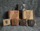  Celtic Owl  themed Handmade leather craft paper keychain notebook in wooden box