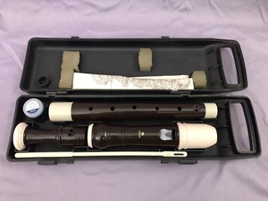 Zen-On Recorder Alto Brown W/ Case - Picture 1 of 18