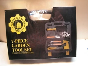 FARM & RANCH TOOLS 7 Piece Garden Tool Set in STORAGE CASE New in Package Sealed - Picture 1 of 18