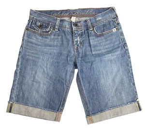 Abercrombie Girl’s Size 16 Cuffed Bermuda Blue Denim Shorts - Picture 1 of 15