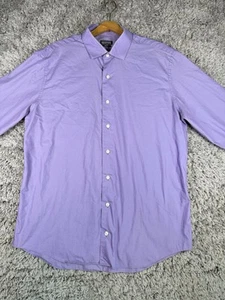 Kenneth Cole Reaction Mens Lilac Long Sleeve Slim Fit Button Down Shirt 17 34/35 - Picture 1 of 9