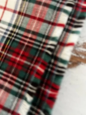 Red Tartan Plaid Heavy Cotton Fabric 2 1/2 yards Holiday Christmas Preppy Crafts - Image 1 of 3