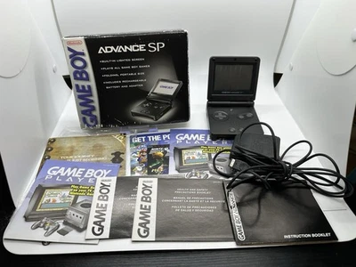 Nintendo Game Boy Advance SP Onyx Black System in Box w/Charger FREE Shipping! - Image 1 of 4