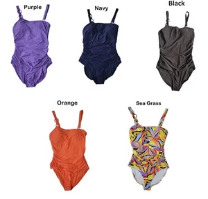 Anne Cole Ladies Asymmetrical with Removable Shoulder Strap One Piece Swimsuit - Picture 1 of 10