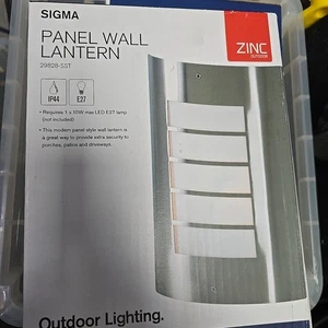 Applique murale à lamelles panneau zinc Sigma en acier inoxydable IP44 E27 10w LED extérieur - Photo 1/1
