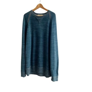 Suéter tejido The Territory Ahead XL manga larga cuello redondo azul verde Pima para hombre - Imagen 1 de 7