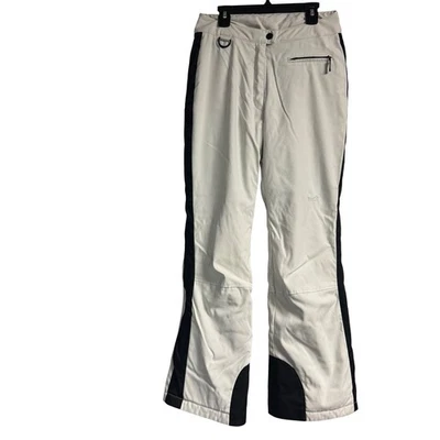 Pantalones de esquí snowboard para mujer Marker blanco roto negros impermeables forrados talla 8 Foto 1 de 4