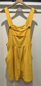 Neu ANRABESS Damen gelber kurzer Overall - Freizeit Strampler Taschen - Damen XL - Bild 1 von 10