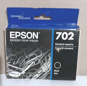 EPSON T702 702 T702120 Standard Capacity BLACK Ink Cartridge 04/2023 - Picture 1 of 2