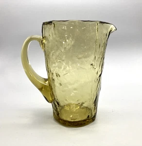 Jarra topacio vintage Morgantown vidrio arrugado Tijuana 6 1/2" medio centavo mod bar - Imagen 1 de 7
