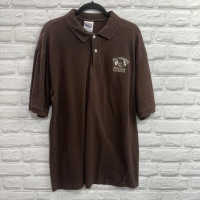 Camisa polo masculina marrom vintage Blackbeards Sunset Crews Cancun México tamanho 2XL - Imagem 1 de 4