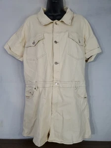 Fashion Nova Romper Women's Size 1X Button Up Denim W/ Shorts Pockets - Picture 1 of 13