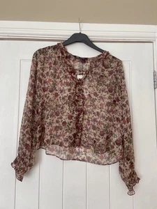 Ladies Zara Floral Sheer Blouse. Size Small - Picture 1 of 8