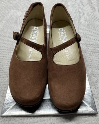 Zapatos planos cómodos Mary Jane de cuero marrón Mephisto 6 EE. UU. Foto 1 de 4